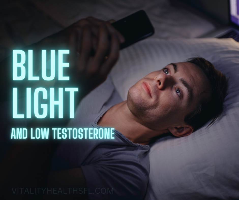 Blue light exposure reduces testosterone in men vitality health TRT